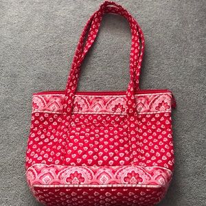 Red and pink Vera Bradley bag.